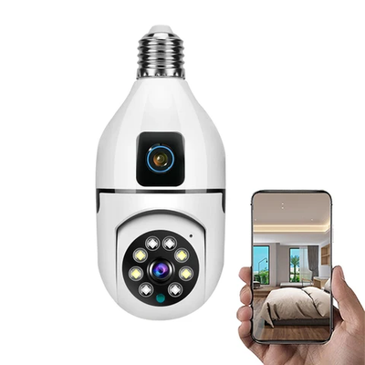 Smars Dual Lens PTZ Bulb Holder Camera HD IP live camera  & Colour Night Vision with Two Way Audio