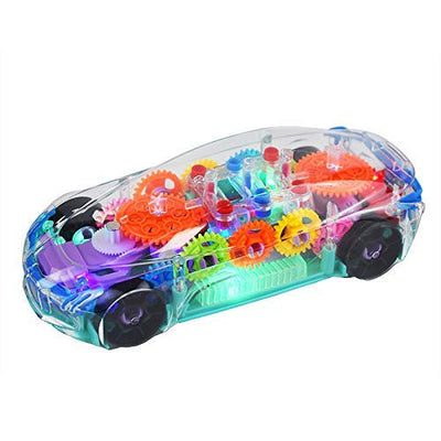 Smars® Transparent Concept Racing Car with 3D Flashing Led Light & Music for Kids
