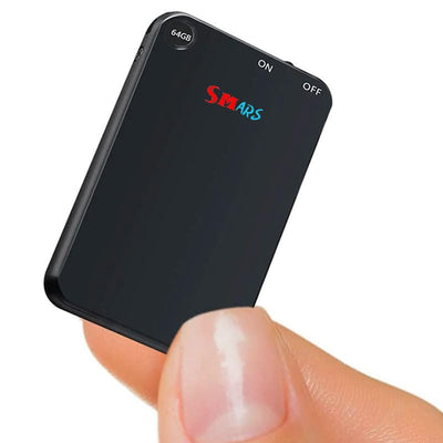 Smars Ultra Slim Digital Voice Recorder | 64GB Inbuilt Memory with 50 Hours Recording | Voice Activated One Key Operation Dictaphone for Business, Meetings, Lectures