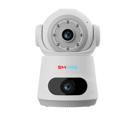 SMARS 4+4 MP Dual Lens HD WiFi Robot CCTV Camera with Audio & Video Recording | Colour Night Vision | Two Way Audio | AI Motion Detection | 360° View | Remote View