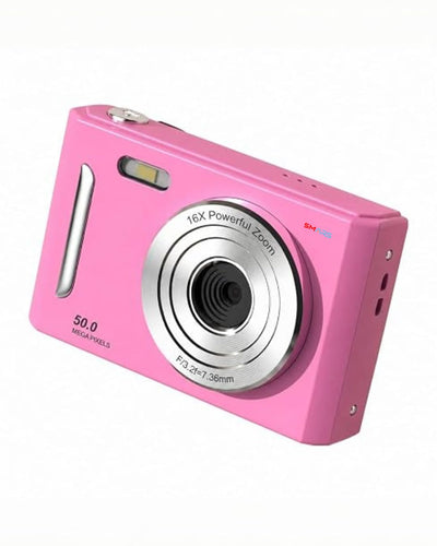 SMARS M26 Retro Digital Camera 50MP| 1080P Full HD Video| 8X Digital Zoom| Anti-Shake|Beauty Mode, 2.4-Inch LCD| Rechargeable Compact Camera for Travel| Students & Beginners| USB Connectivity(Pink)