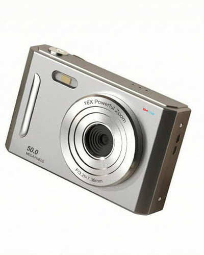 SMARS M26 Retro Digital Camera 50MP| 1080P Full HD Video| 8X Digital Zoom| Anti-Shake|Beauty Mode, 2.4-Inch LCD| Rechargeable Compact Camera for Travel| Students & Beginners| USB Connectivity(Silvery)