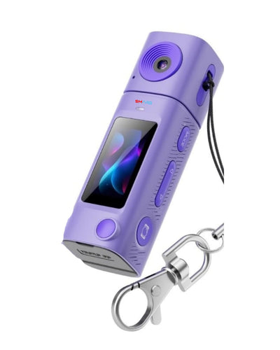 SMARS Mini Digital Camera for Kids & Beginners | 1080P Video Recording | 230° Rotatable Lens | Colour LCD Screen | Compact Keychain Camera for Travel | Vlogging & Gifts (Purple)