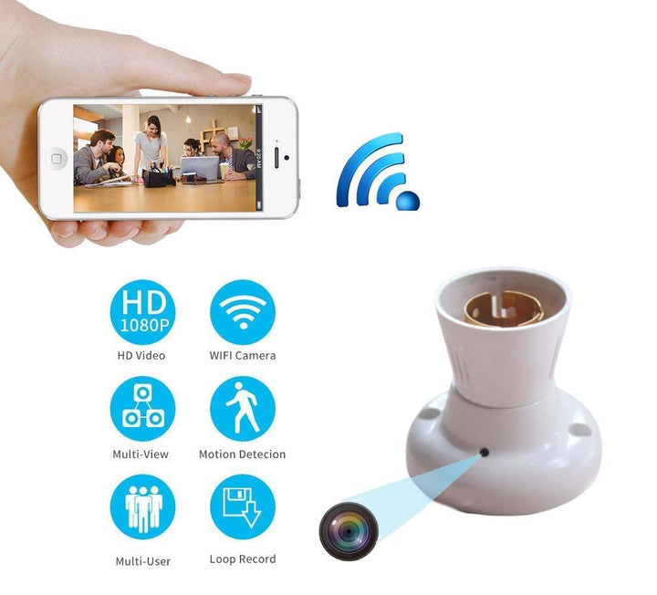 Smars HD WiFi 1080P Mini Bulb Holder Camera Mini Security Smal Size Ca ...