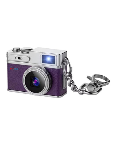smars Mini Keychain Camera | Thumb Camera | Locket Camera | 1080P HD Video | 3MP Photo | 130° Wide Angle | 0.96-Inch Screen | LED Light | Type-C Charging | OTG Transfer (Purple)