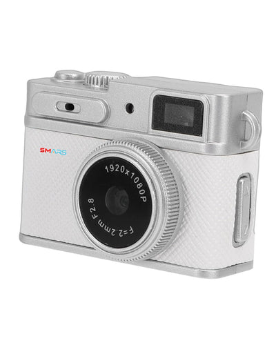 smars Mini Keychain Camera | Thumb Camera | Locket Camera | 1080P HD Video | 3MP Photo | 130° Wide Angle | 0.96-Inch Screen | LED Light | Type-C Charging | OTG Transfer (White)