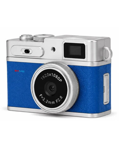 SMARS Mini Keychain Camera | Thumb Camera | Locket Camera | 1080P HD Video | 3MP Photo | 130° Wide Angle | 0.96-Inch Screen | LED Light | Type-C Charging | OTG Transfer (Blue)