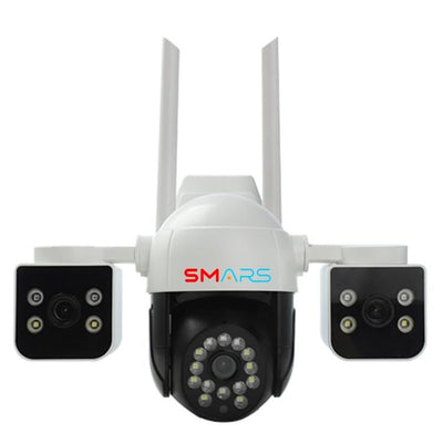 Smars 6MP Tripple Lens WiFi PTZ CCTV Camera | Outdoor & Indoor Security Camera | 2 Way Talk | Motion Detection | Color Night Vision | 360° Rotatable