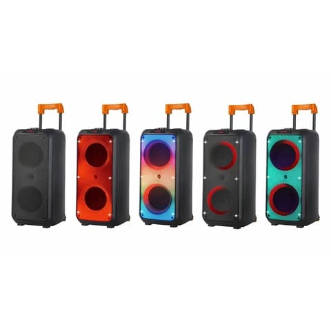 Smars Dual 8-inch Peak Power 6000W Outdoor Trolley Audio Karaoke EQ Co ...