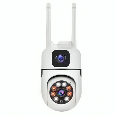 smars 5MP Dual Lens WiFi PTZ Security Camera | Full HD Outdoor CCTV Camera with Color Night Vision, Motion Tracking, Two-Way Audio & Dual Antenna Support
