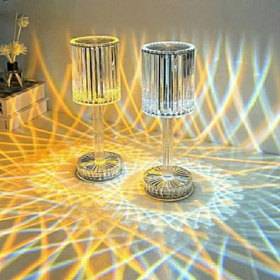 Smars® Crystal Table Lamp Touch & Remote Control Dimmable Romantic 16 Color Diamond Table Lamp USB Rechargeable (Multi Color)