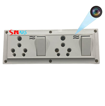 smars 4K Socket Camera with Audio & Video Recorder WiFi Cam as 16AMP Dual Combined Socket Box with Dual Port Switch Board for Home and Office