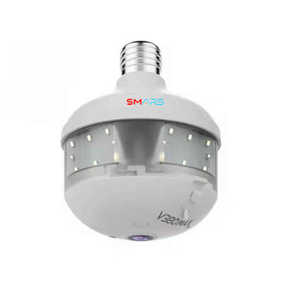 SMARS V380-D8 4MP WiFi Smart Bulb Camera – 2-in-1 E27 Lamp Security Camera with Full Color Night Vision, Two-Way Voice, Auto Tracking & Wide-Angle Zoom