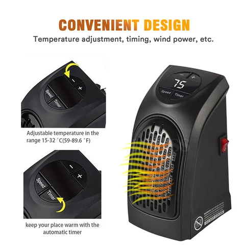 Smars Wall Electric Heater Mini Fan Heater Warm Blower Desktop Househo ...