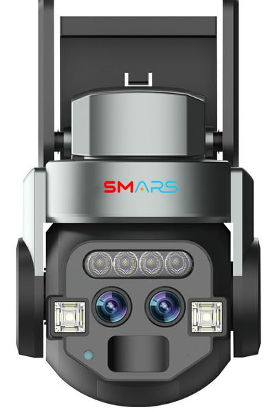 Smars WiFi Full HD Dual Lens Outdoor PTZ Camera With Smart Tracking, Night Vision Monitoring, AI, 6MP, 10X Zoom Security Camera