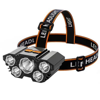 Smars 5 LED Rechargeable Headlamp Torch Flash Light Waterproof Adjustable for Camping, Hiking