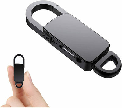 Smars Black Voice Recorder Keychain, Voice Activated Audio Recorder, Rechargeable, Dictaphone | Digital Recorder for Lectures Meetings Interviews Music (8GB)