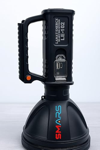 smars -LED Rechargeable Search LIGHT-200W LED 6500mAh Battery 24Hrs Working Torch Torch (Black, 31 cm, Rechargeable)