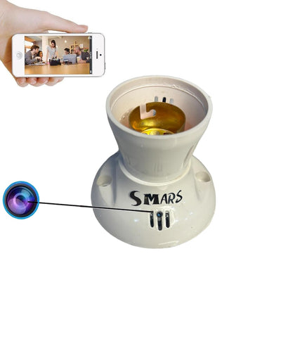 Smars HD WiFi 1080P Mini Bulb Holder Camera Hidden Camera Mini Security Secret Nanny Cam with Live Audio & Video Recording / HDwificamPro App