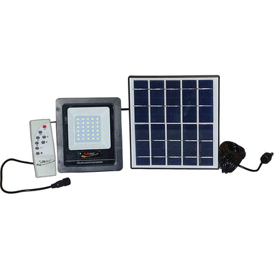 Smars Solar Flood Lights Outdoor Remote Control Solar Led Lights IP65 Waterproof Solar Wall Lamp Floodlights for Gutter Shed (Light Power 30W - 5000mAh, 69LED)