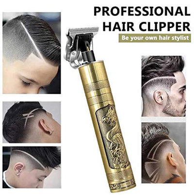 Smars SMA99 Professional Cordless Hair Trimmer Hair Clipper T-Blade Outliner Close Cutting Shaver With Metalic Gold and Antique Design