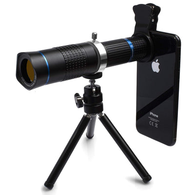 Smars Universal Dual Zoom telephoto Lens 26X 4K HD Universal Zoom Mobile Phone Lens Telephoto External Smartphone Camera Lens with Tripod