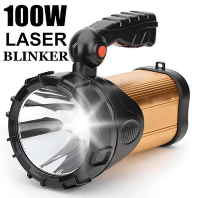 smars® 100W Rechargeable Long Range Torch Light Power Search Emergency Light