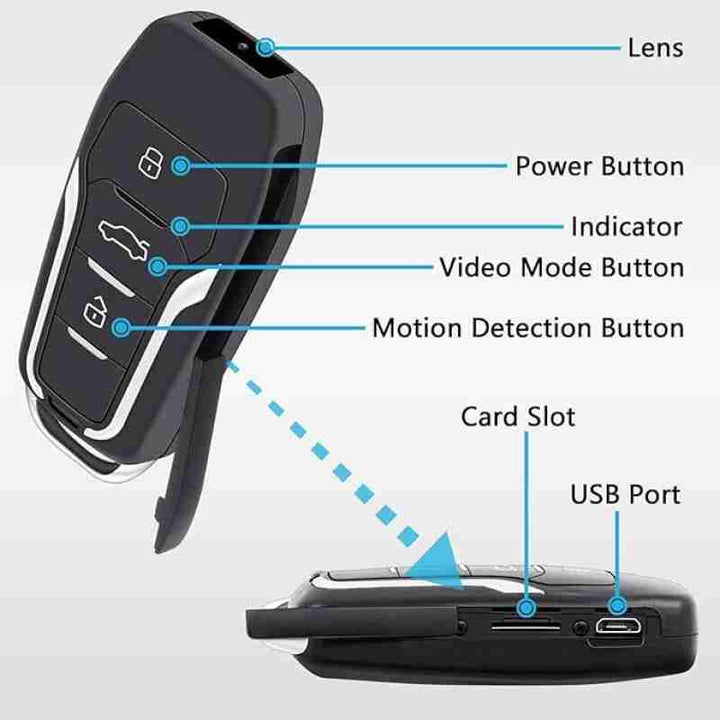 Smars Mini Key Chain Camera Multi-Functional Motion Detection Security ...