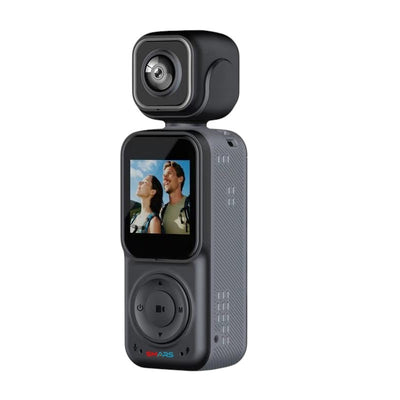 Smars 4K Body Camera I Portable Dual-Lens HD Action Camera with 180-Degree Rotation I WiFi Travel Video Recorder with 1.54-Inch Display for Cycling
