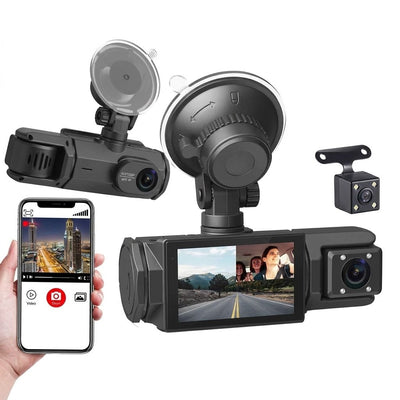 Smars Dual Camera Car Dash Cam with WiFi | Front & Rear HD Recording | Night Vision | Loop Recording | G-Sensor | Mobile App Support | Wide Angle Car DVR Camera