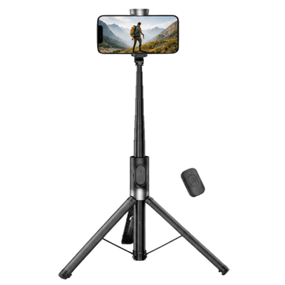 SMARS Extendable Selfie Stick Tripod with Wireless Bluetooth Remote | Adjustable Phone Holder | Portable Foldable Tripod for iPhone & Android | Vlogging, Live Streaming & Travel |