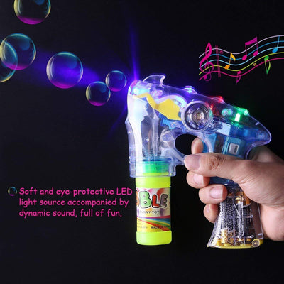 Smars® Battery Operated Bubble Shooter Gun with LED & Bottle Inside (Assorted)