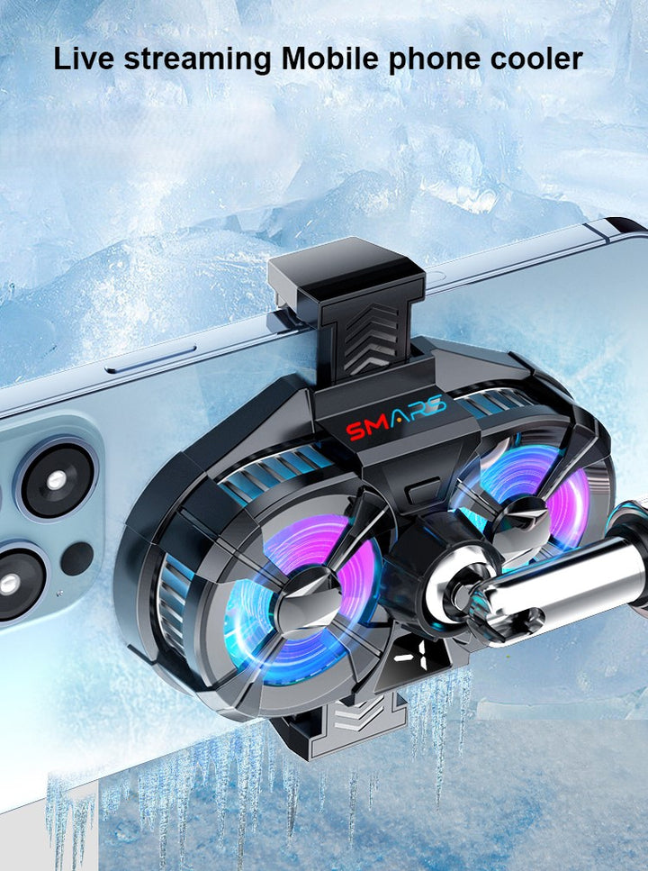 Smars Phone Cooler Gaming Fan, Led Gaming Mobile Cooler, Dual Turbo Fa ...
