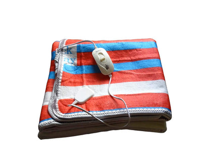 Smars® Single Bed Heating Electric Blanket with Controller - 150 X 120 CM (Multi-Color)