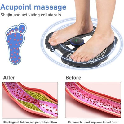 Smars Bioelectric Acupoints Massager Mat, EMS Foot Massager, Portable Foot Stimulator Massager Pads, Folding Electric Foot Massage Machine with 8 Modes and 19 Intensities for Home, Office