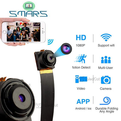 smars Wireless Wi-Fi 1080p Full HD 90 degree Viewing Area Flexible Camera, Black