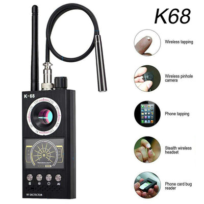 Smars® K68 Anti Spy Wireless RF Signal Detector Bug GSM GPS Tracker Finder Radar Radio Scanner Wireless Signal Alarm for Hidden Camera
