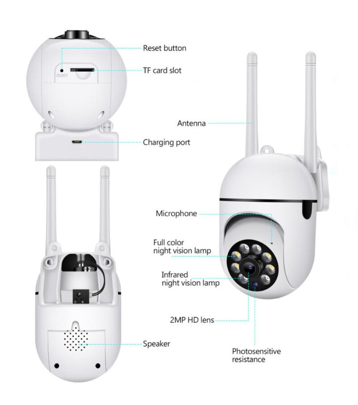 Smars Smart WiFi Mini IP PTZ Camera CCTV Security Surveillance with Tw ...