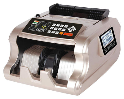 Smars® Mix Note Currency Counting Machine Cash Counter with Fake Note Detection MG UV IR MT DD 3D Colour Detection CDS Main Display Colour TFT with dust Cover for INR USD EUR