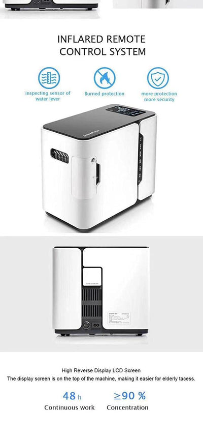 Smars® oxygen concentrator machine(1-7L) capacity (93+-3%) purity at 1L portable device for small family and hospitals