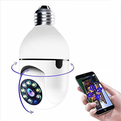 Smars® Ptz WiFi Outdoor Wireless Bulb Camera 1080P with Color Night Vision Recording