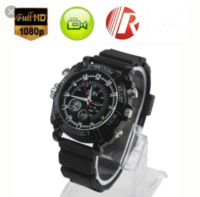 Smars® Full HD 1080P Motion Detection Night Vision and Waterproof Wrist Watch Hidden Camera with 8GB Internal Memory (Black)