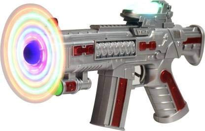Smars® Multi Functional Space Toy Gun Fan Gun with Sound & LED Matrix ...