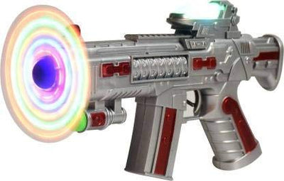 Smars® Multi Functional Space Toy Gun Fan Gun with Sound & LED Matrix Flashing Rotating Blades