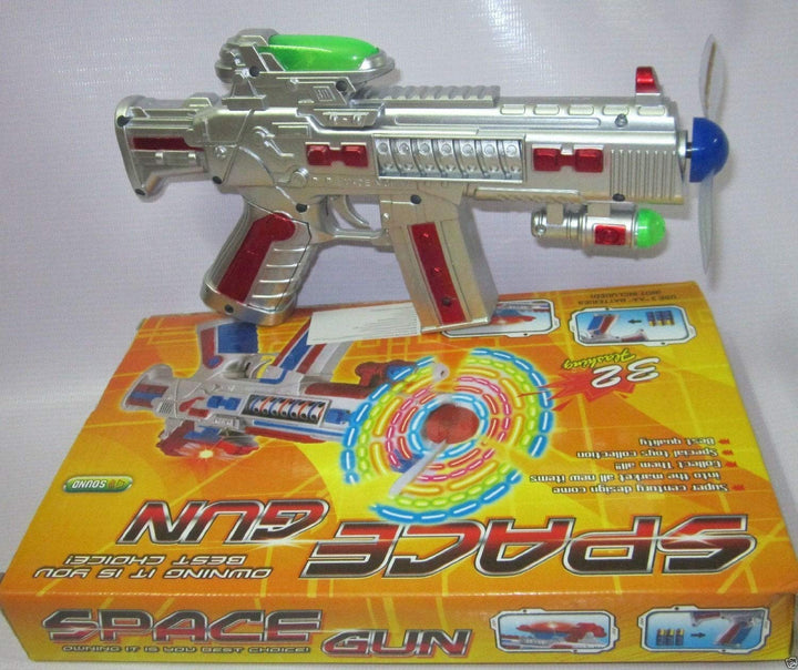 Smars® Multi Functional Space Toy Gun Fan Gun with Sound & LED Matrix ...