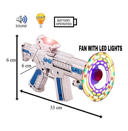 Chan Fan Machine Gun Smars® Multi Functional Space Toy Gun Fan Gun with Sound & LED Matrix ...
