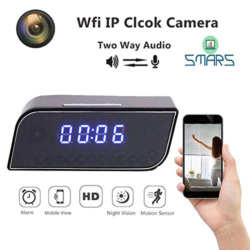 Smars® Mini Camera Clock HD 1080P WiFi Smart Mirror Clock with Night V ...