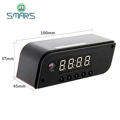 Smars® Mini Camera Clock HD 1080P WiFi Smart Mirror Clock with Night V ...