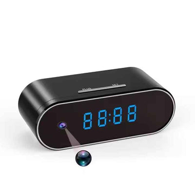 Smars WiFi Table Clock Mini Security Camera with Digital Display, Night Vision, Surveillance Camera, for Home & Office