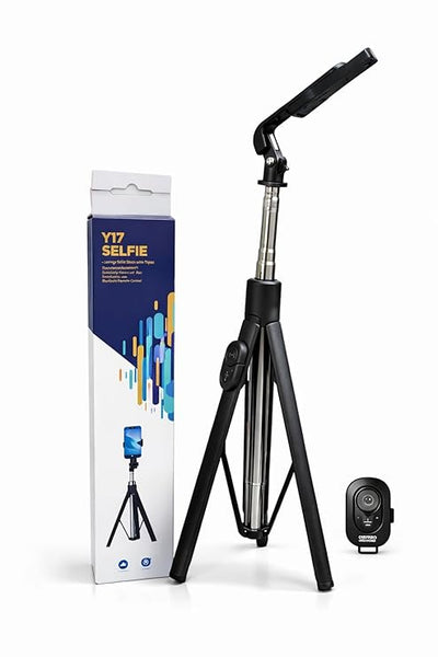Smars Y17 Long Selfie Stick with Tripod Stand | Aluminum 67-Inch / 170 cm for Phone | Bluetooth Remote Control for Photography | Video Shooting | Selfies | Travel & Vlogging | Portable Design